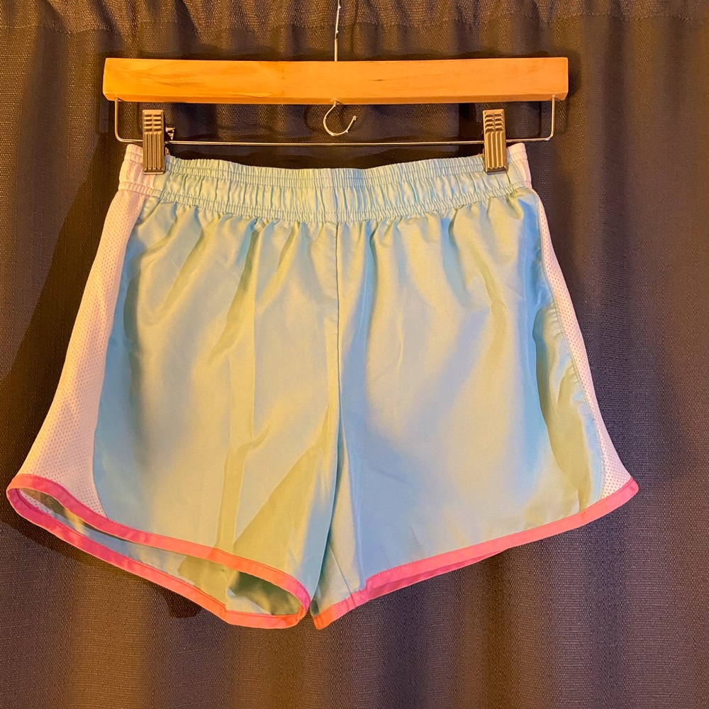 Girls baby blue athletic shorts - 14/16 kids